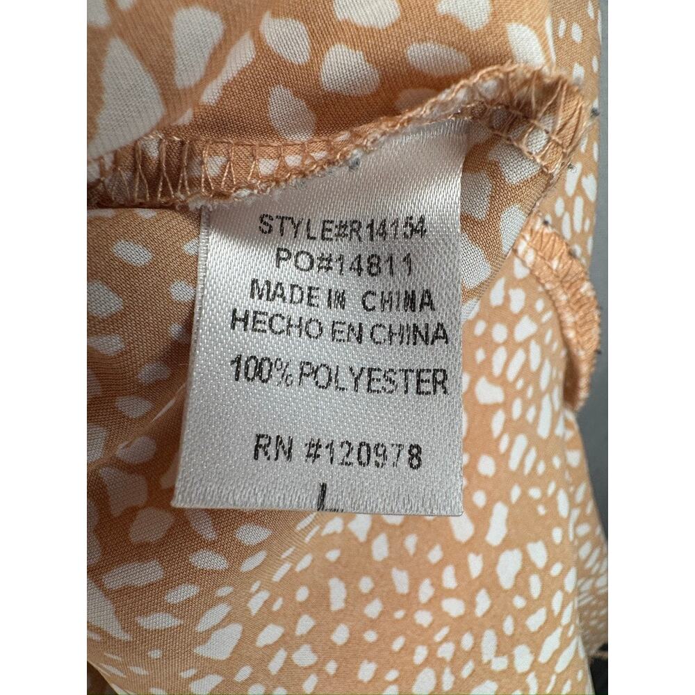 412. Entro Pebble Print Tiered Romper Tan White Size L - Picture 4 of 9